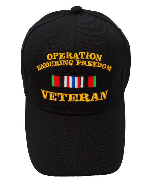 Operation Enduring Freedom Veteran Ribbon Cap - Black