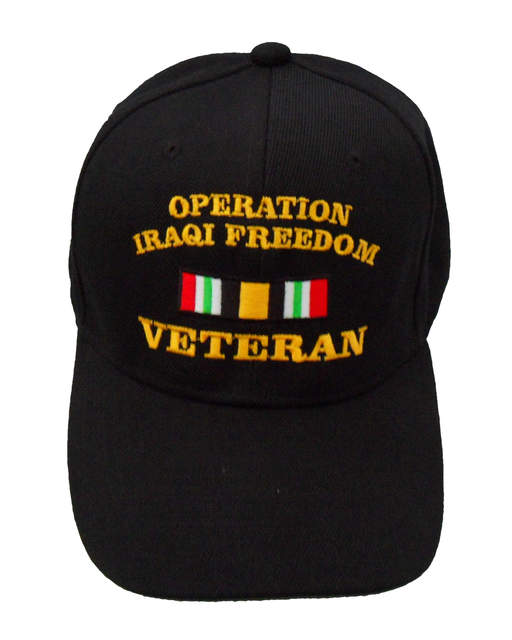 Operation Iraqi Freedom Veteran Ribbon Cap - Black
