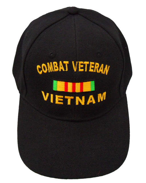 Combat Veteran Vietnam Ribbon Cap - Black (6 PCS)