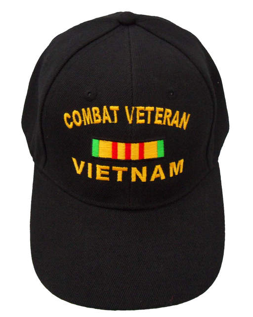 Combat Veteran Vietnam Ribbon Cap - Black