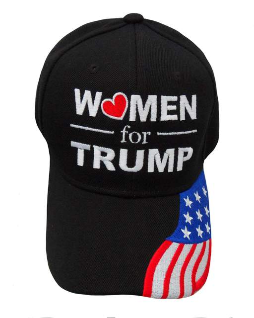 Women for Trump w/ FLAG Bill Cap - Black