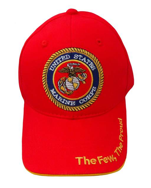 Marine Emblem Outlined Logo Cap - RED