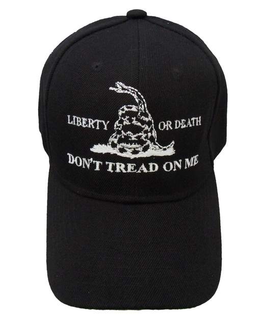 Don't Tread on Me Liberty or Death Cap - Black