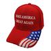 Make America Great Again w/ FLAG Bill Cap - Red