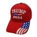 Trump 2024 w/ FLAG Bill Cap - Red###