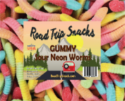 10oz Gummy Sour Neon Worms