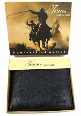 Hi Quality Faux Leather Men's WALLET Color Box w/ Rodeo Cowboy