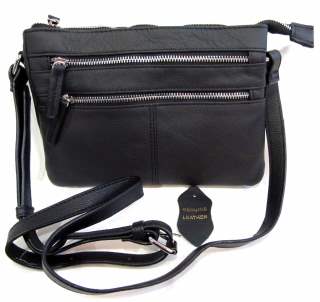 Slim Single Long Strap 5 Pocket Lady's Pure LEATHER Cross Body