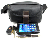 Unisex PU Washed Leather Waist Bag Fanny Pack for IPHONE Passport