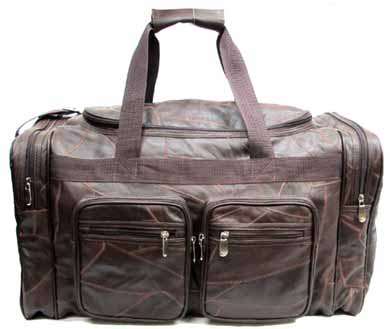 21'' Genuine Cowhide LEATHER Duffel Bag Heavy Duty Black, Brown