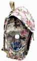NEW Women's Large 16'' Canvas Backpack Drawstring Closure 3 Pocket