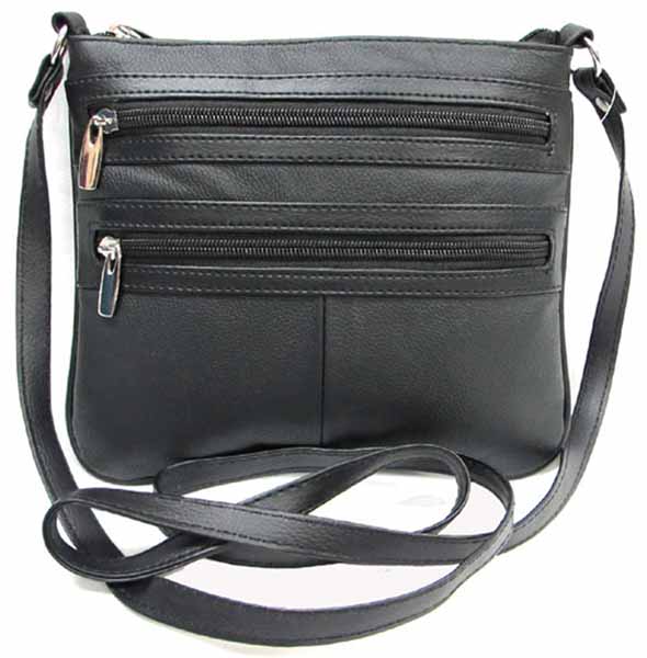 Genuine LEATHER Slim Small Size Classic Cross Body Purse