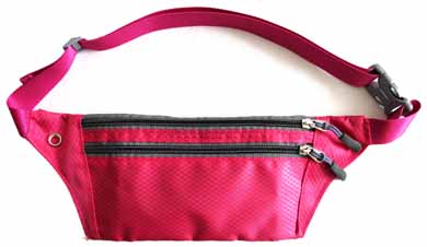 3 Zippe Slim Rip-Stop Nylon Running BELT Fanny Pack - Mixed Color