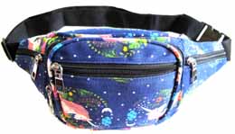 Deluxe Cotton Canvas Fanny Pack 6 Zipper Pocket with Great Print