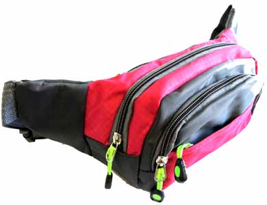 Two Tone Rip-Stop Nylon and Polyester Fanny Pack 4 Zipper Pocket