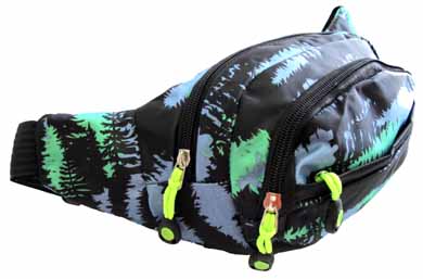 4 Zipper High Quality Polyester Fanny Pack w/ Bright Color Print