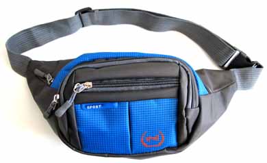 Two-Tone Rip-Stop Nylon and Polyester Sports Fanny Pack 4 Zipper
