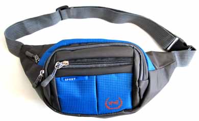 Two-TONE Rip-Stop Nylon and Polyester Sports Fanny Pack 4 Zipper
