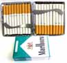 Stainless Steel CIGARETTE Case hold 20pc Regular PU Leather Cover
