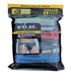 B.U.M Equipment Men's 4 Pair VALUE Pack  Briefs - ALL SIZES