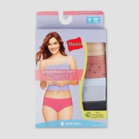 HANES Ladies 4 Pack UNDERWEAR Assorted Size S-2X