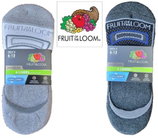 Fruit of the Loom Men's CoolZone SOCKS Cushioned SOCK Liners 6-12