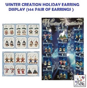 WINTER CREATION HOLIDAY EARRING DISPLAY (144 PAIR OF EARRINGS )