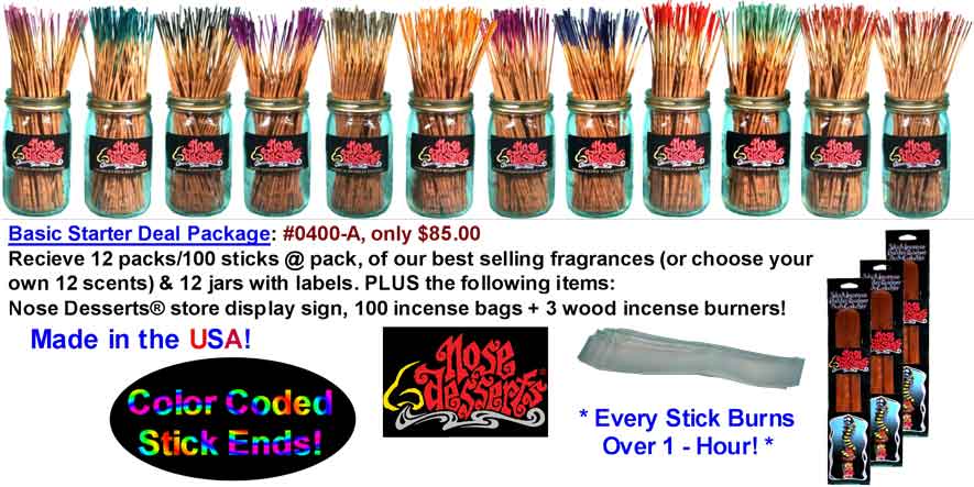 Bulk Incense NoseDesserts Premium Incense 12 Scents BEST Package