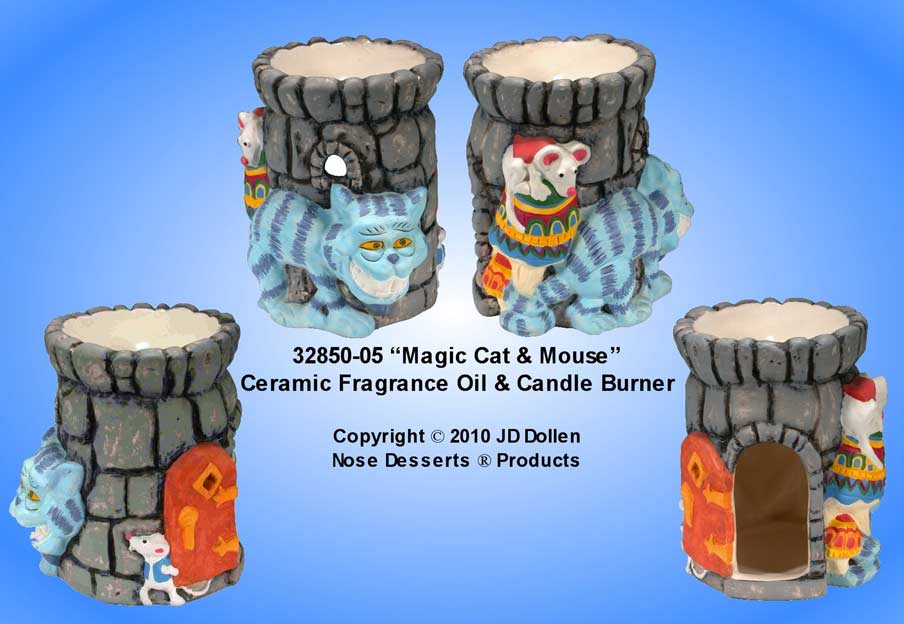 Magic Cat & Mouse: Ceramic Fragrance OIL Lamp BURNER