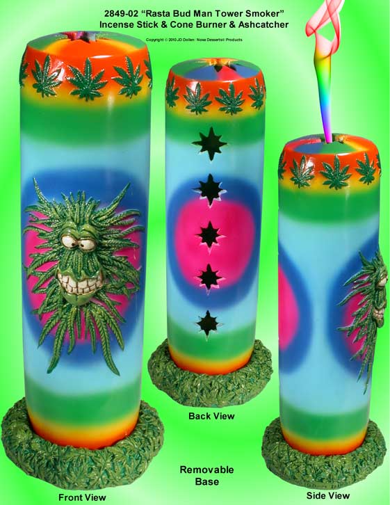 Rasta Bud Man: Stick & Cone INCENSE burner Tower Smoker