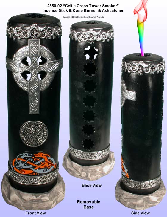 Celtic Cross: Stick & Cone INCENSE BURNER Tower Smoker
