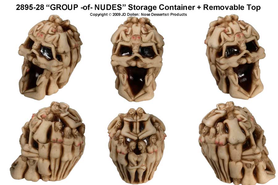 ''GROUP-of-NUDES'' Sensual SKULL w/Removable Top