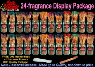 Bulk INCENSE Nose Desserts 24-fragrance Premium Display Package