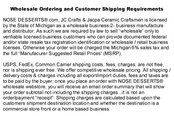 WholesAle Ordering Requirements