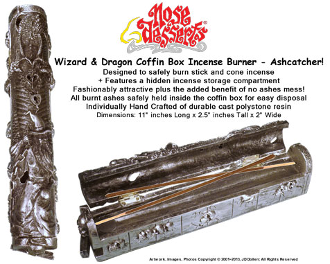 Wizard & Dragon 11'' Coffin Box INCENSE Burner