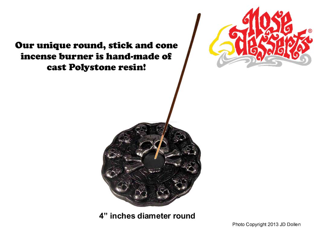 SKULLs 4'' Cone Round Stick & Cone Incense Burner