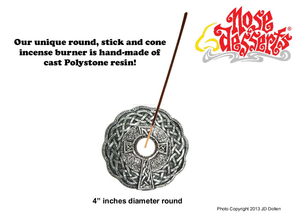 Celtic Cross 4'' Cone Round Stick & Cone INCENSE BURNER