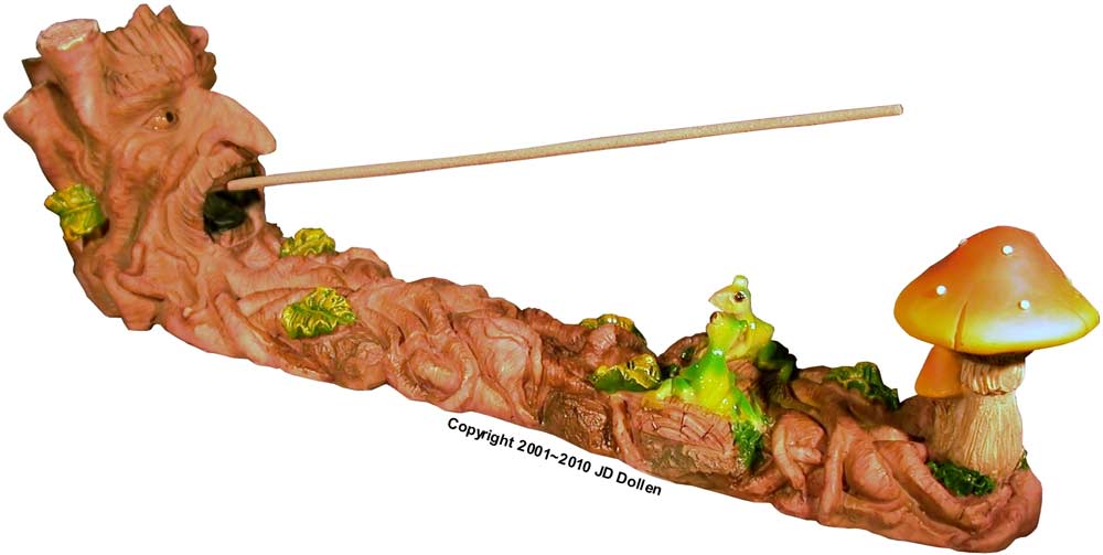 Wizard Tree,  Frogs & Mushrooms Stick Incense Burner