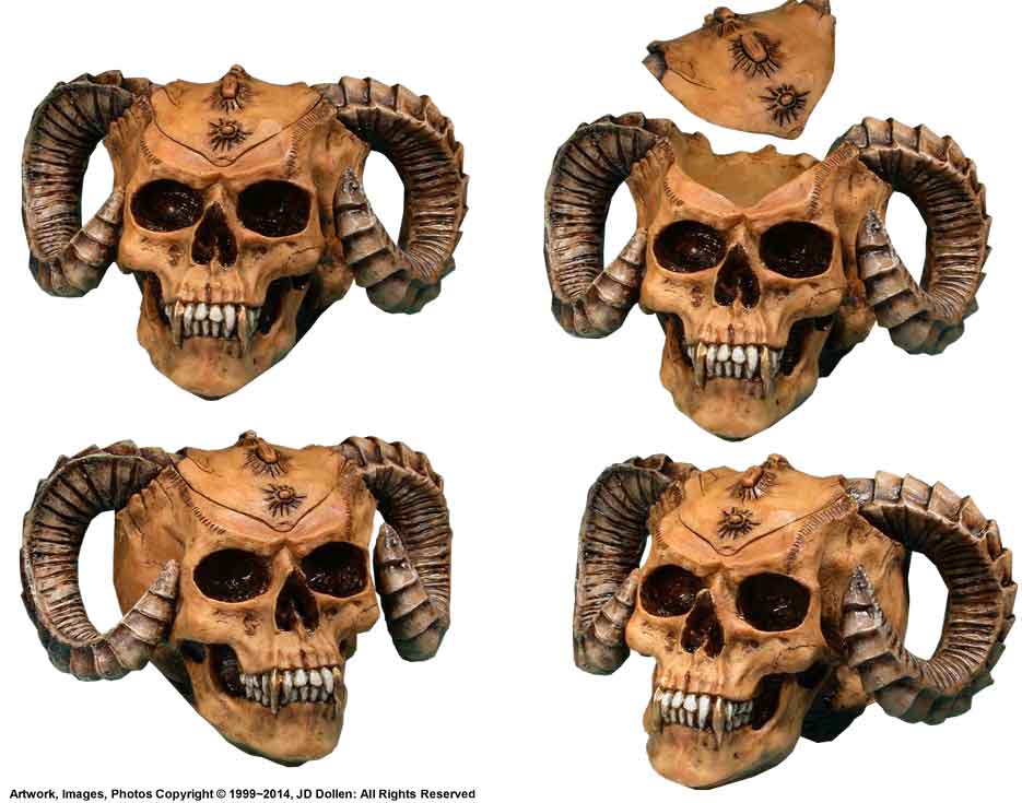 XL Voodoo Demon SKULL w/removable Lid, Storage Container