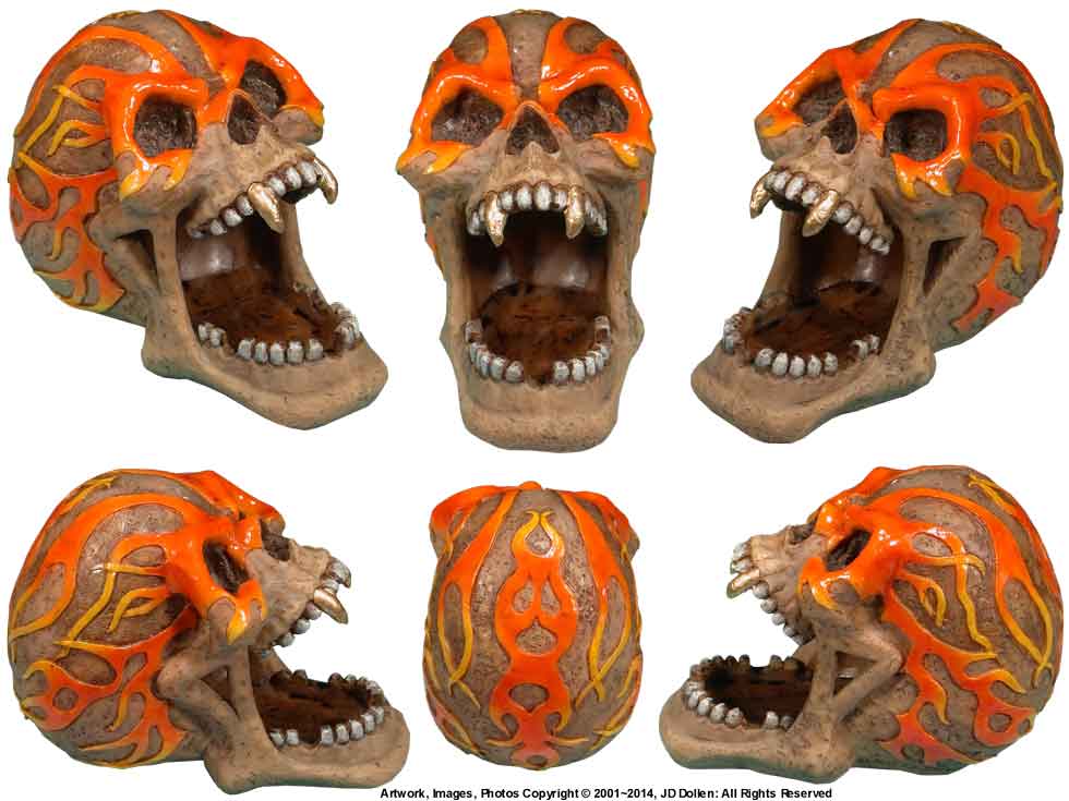 Flaming Skull: Open Mouth Ashtray / Candy-Coin Dish