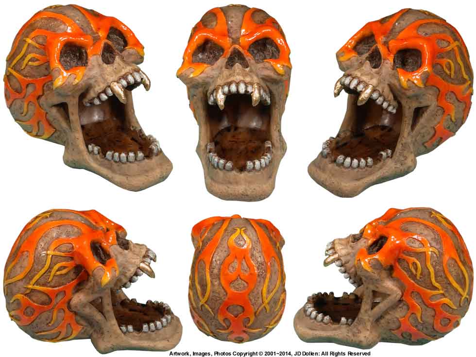 Flaming SKULL: Open Mouth Ashtray / Candy-Coin Dish