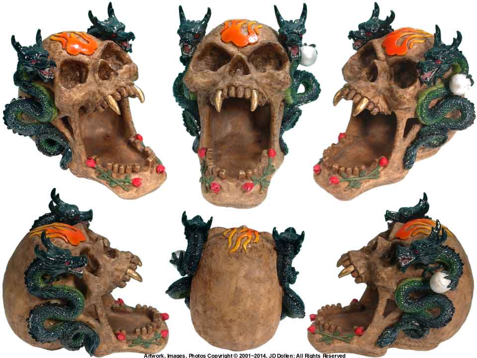 DRAGONs & Skull: Open Mouth Ashtray / Candy-Coin Dish