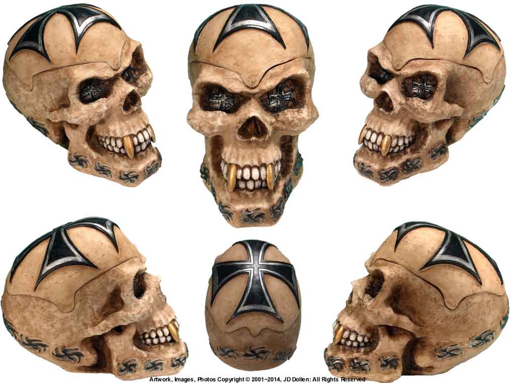 ''Iron Cross'' SKULL $1.50 each, LIMITED QUANITY - FACTORY 2nds