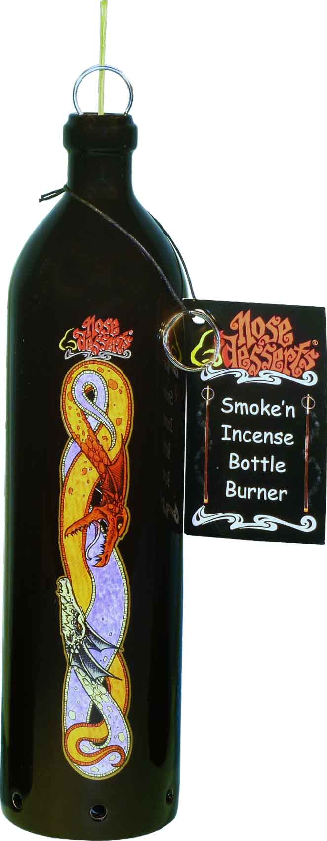 Twin DRAGONs Smoking Bottle Incense Burner-Ashcatcher