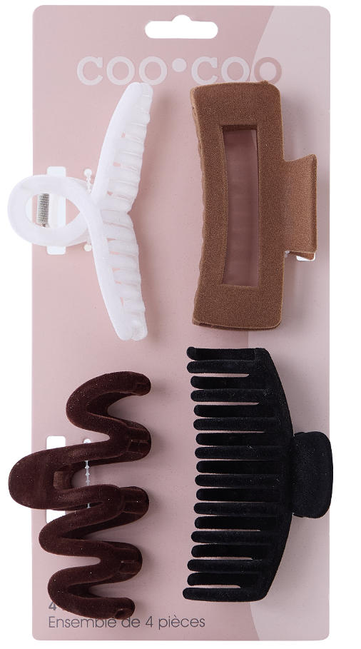 4 PC Assorted SUEDE Claw's - Hazelnut