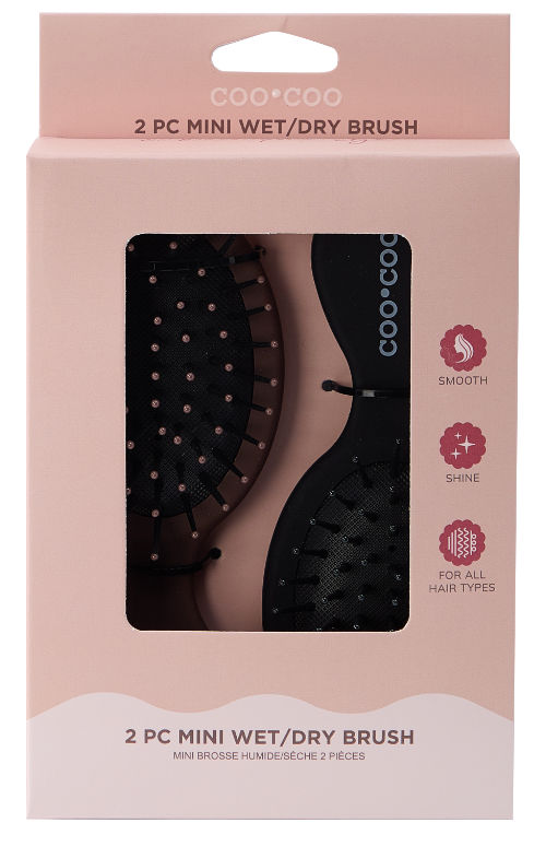 2 PC Mini HAIR Brush - Mocha