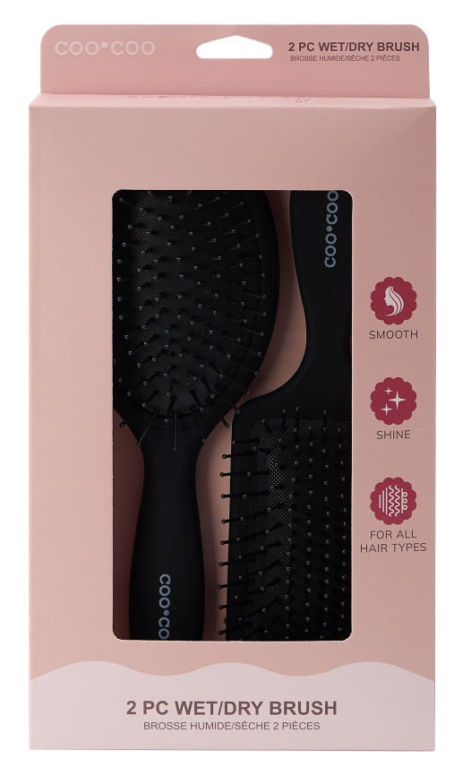 2 PC Wet/Dry Classic Brush Set - Matte Black