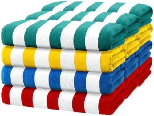 Cabana Striped Bright Colored Beach TOWEL