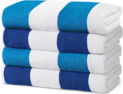 Large Beach TOWEL | 30'' x 60'' Terry Cabana Striped Beach TOWELs