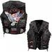 Men's Patched Leather Vests W/USA Flag, Sizes 4X-7X